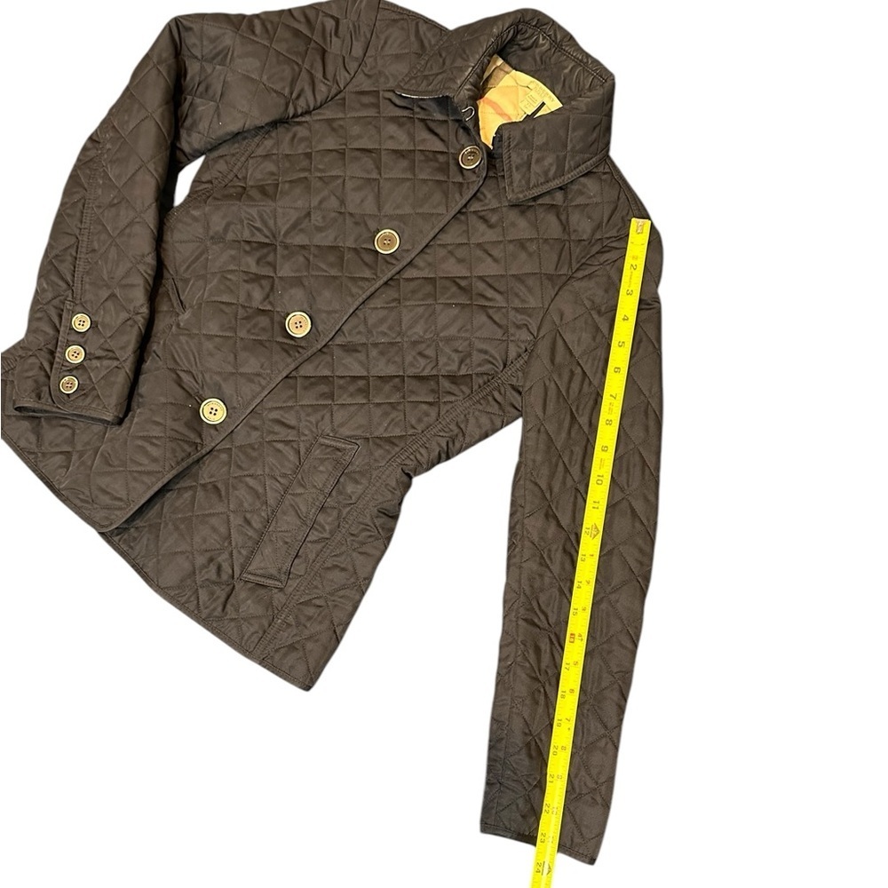 BURBERRY BRIT Quilted Black Jacket Coat Blazer Nova Check Lined Size XS - Picture 3 of 16